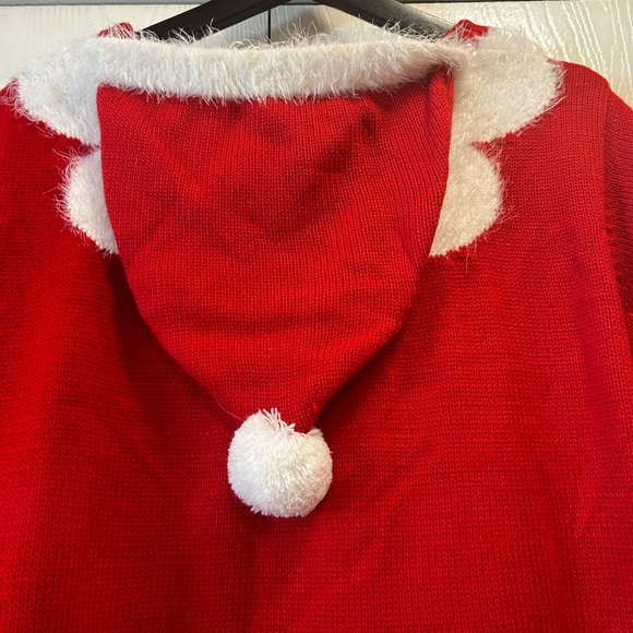 Mrs Claus Santa Ugly Christmas Red Sweater Dress w/detachable hat Size XL - Picture 2 of 11